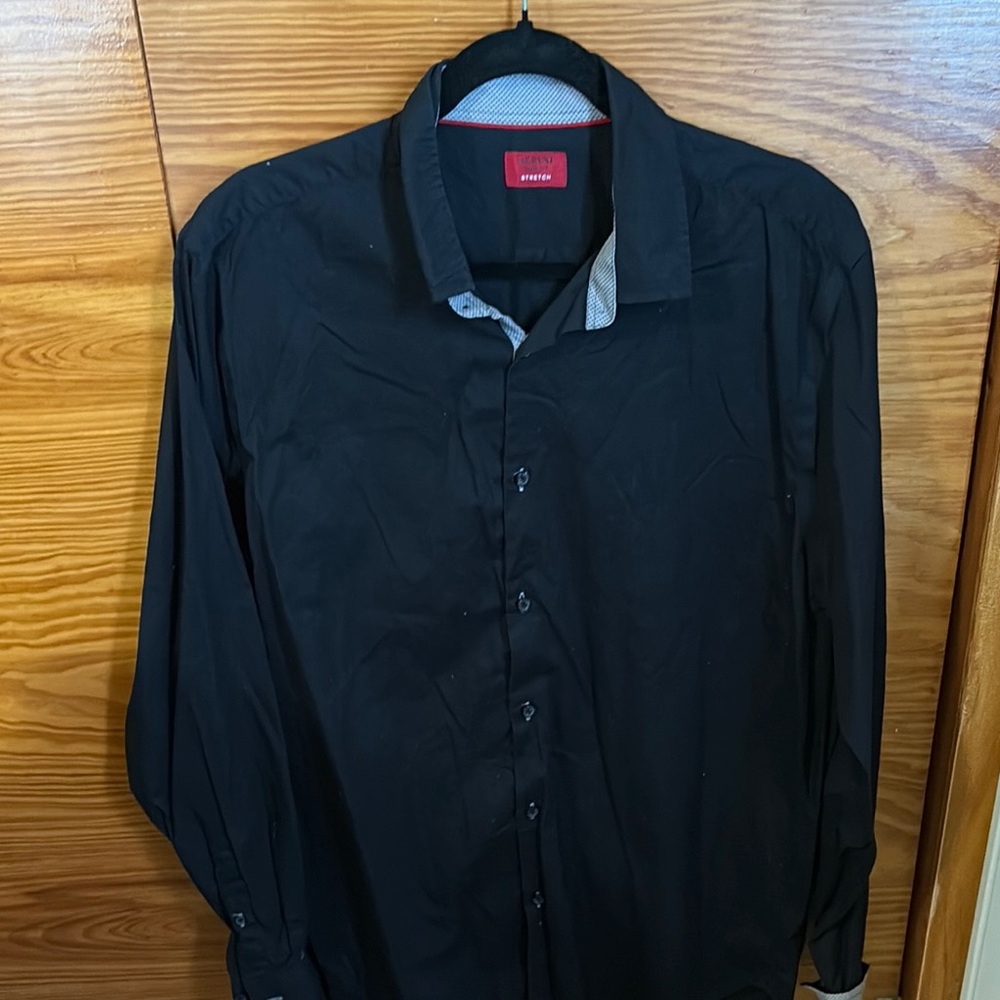 Alfani Black Casual Button Down Shirt